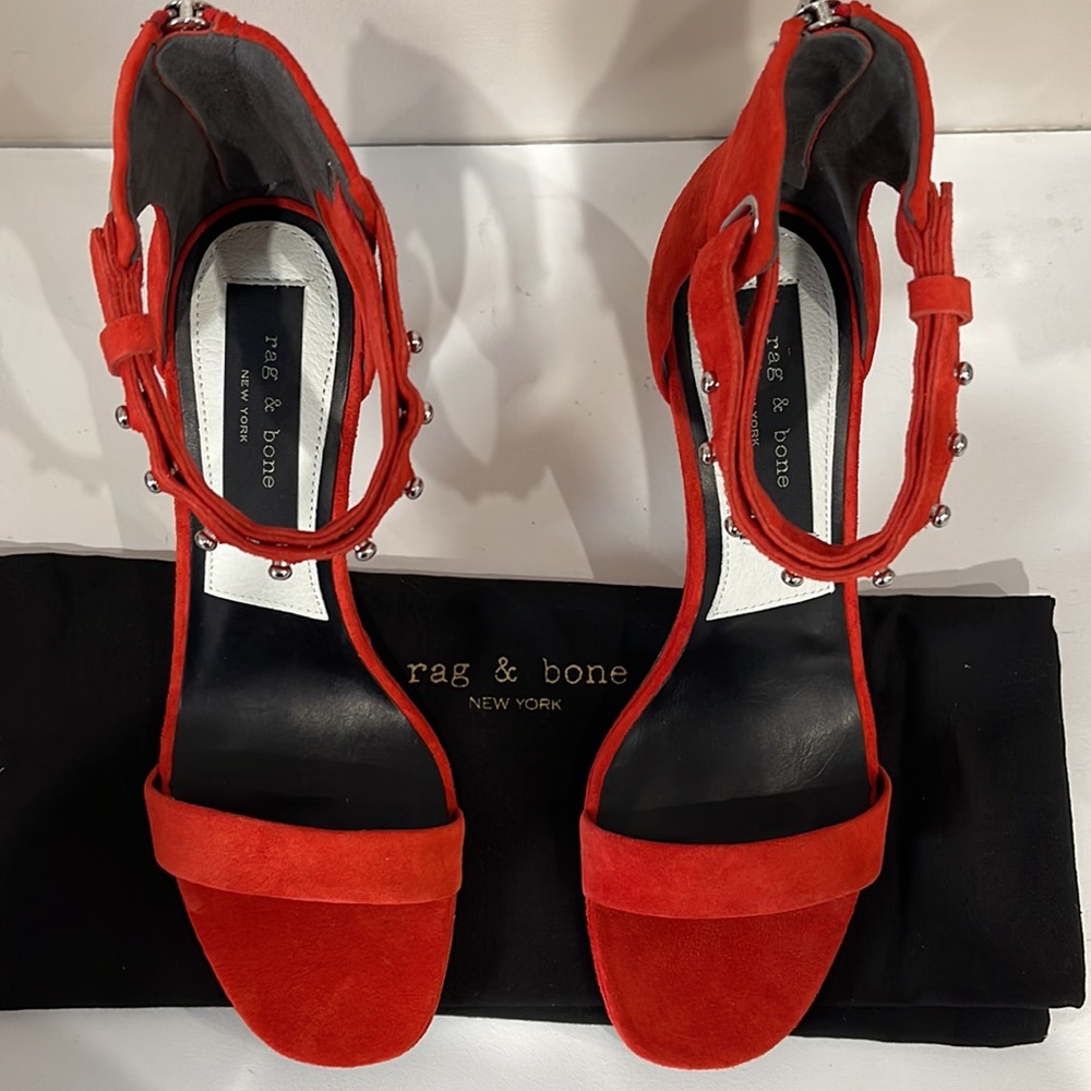 Rag & Bone Tamira sandal red suede - Picture 3 of 8